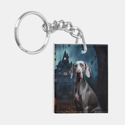 Weimaraner Halloween Scary Sleutelhanger (Voorkant Links)