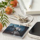 Weimaraner Halloween Scary Sleutelhanger (Voorkant Rechts)