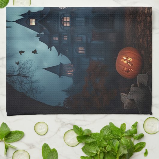 Weimaraner Halloween Scary Theedoek (Gevouwen)