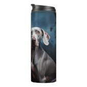 Weimaraner Halloween Scary Thermosbeker (Geroteerd rechts)