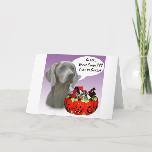 Weimaraner Halloween Snoep Kaart (Voorkant)
