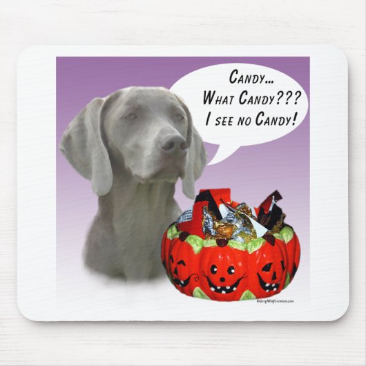 Weimaraner Halloween Snoep Muismat (Voorkant)