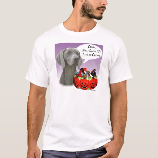 Weimaraner Halloween Snoep T-shirt (Voorkant)