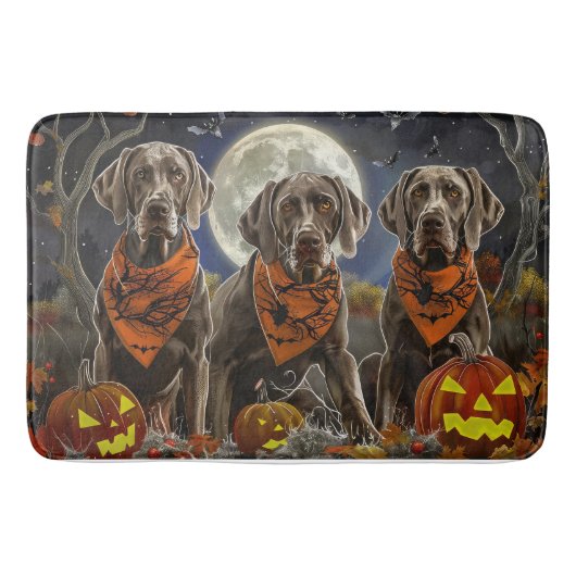 Weimaraner Halloween Spoken  Badmat (Voorkant)