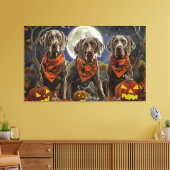 Weimaraner Halloween Spoken  Canvas Afdruk (Insitu (Woonkamer))