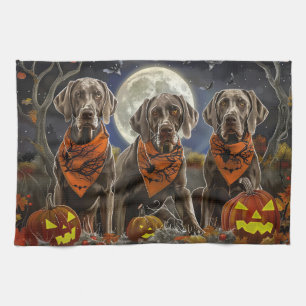 Weimaraner Halloween Spoken  Theedoek