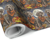 Weimaraner Halloween Spooky Cadeaupapier (Rol Hoek)