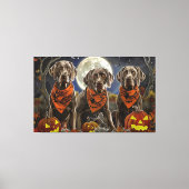 Weimaraner Halloween Spooky Canvas Afdruk (Voorkant)