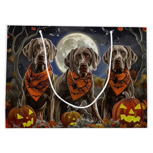 Weimaraner Halloween Spooky Groot Cadeauzakje (Achterkant)