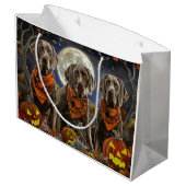 Weimaraner Halloween Spooky Groot Cadeauzakje (Achterkant Gekanteld)