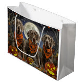 Weimaraner Halloween Spooky Groot Cadeauzakje (Voorkant Gekanteld)