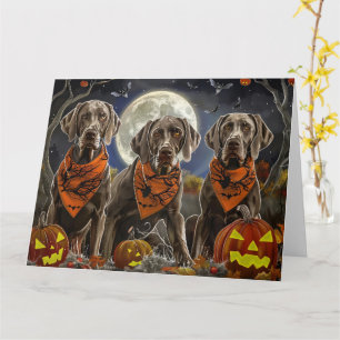Weimaraner Halloween Spooky Kaart