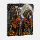Weimaraner Halloween Spooky Keramisch Ornament (Rechts)