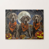 Weimaraner Halloween Spooky Legpuzzel (Horizontaal)