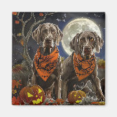 Weimaraner Halloween Spooky Magneet (Voorkant)