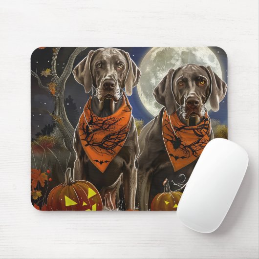 Weimaraner Halloween Spooky Muismat (Met muis)