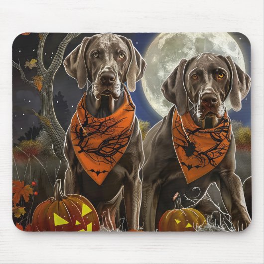Weimaraner Halloween Spooky Muismat (Voorkant)