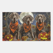 Weimaraner Halloween Spooky Rechthoekige Sticker (Voorkant)