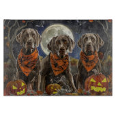 Weimaraner Halloween Spooky Snijplank (Voorkant)