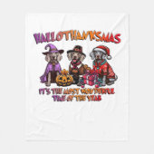Weimaraner Halloween Thanksgiving Christmas Oversi Fleece Deken (Voorkant)