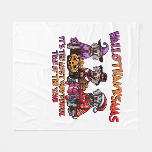 Weimaraner Halloween Thanksgiving Christmas Oversi Fleece Deken (Voorkant (Horizontaal))