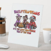 Weimaraner Halloween Thanksgiving Christmas Oversi Reclamebord Met Voetstuk (Insitu)
