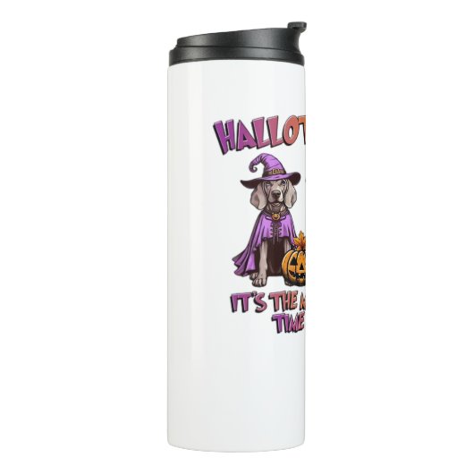 Weimaraner Halloween Thanksgiving Christmas Oversi Thermosbeker (Gedraaid links)