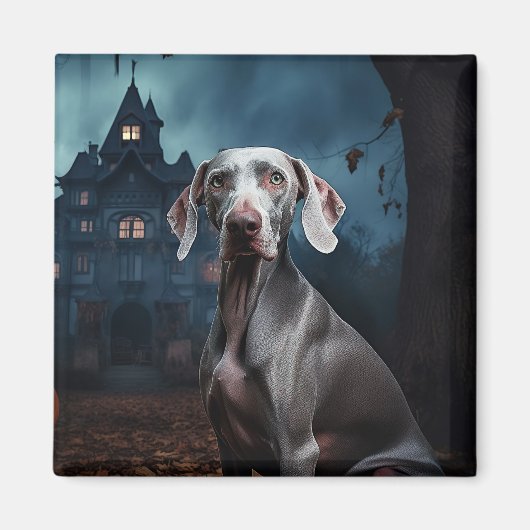 Weimaraner Halloween Verschrikkelijk Magneet (Voorkant)
