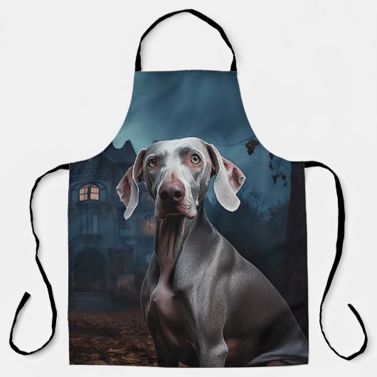 Weimaraner Halloween Verschrikkelijk Schort (Voorkant)