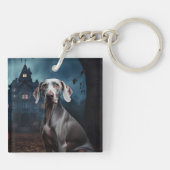 Weimaraner Halloween Verschrikkelijk Sleutelhanger (Achterkant)