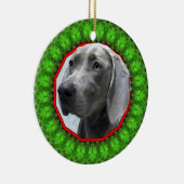 Weimaraner Happy Howliday Keramisch Ornament (Rechts)