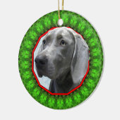 Weimaraner Happy Howliday Keramisch Ornament (Links)