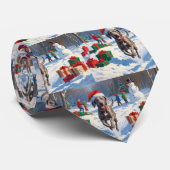 Weimaraner hardlopen in de sneeuw met kerst Pet Stropdas (Opgerold)