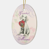 Weimaraner Heart Mam Ceramic Ornament (Links)