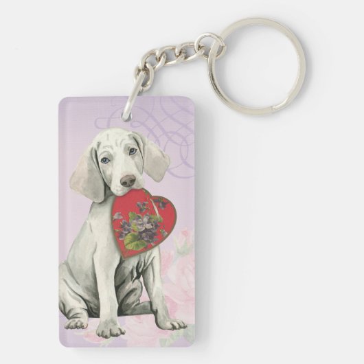 Weimaraner Heart mama Sleutelhanger (achterkant)