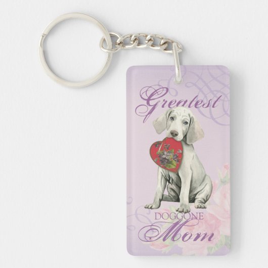 Weimaraner Heart mama Sleutelhanger (Voorkant)