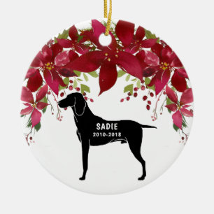 Weimaraner-herdenkingsornament voor kerstmis keramisch ornament