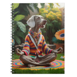 Weimaraner Hippie Meditatiesessie Zen Garden Notitieboek