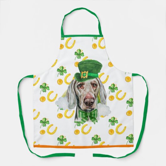 Weimaraner Holiday Home Decor St Patrick's Day Dog Schort (Voorkant)