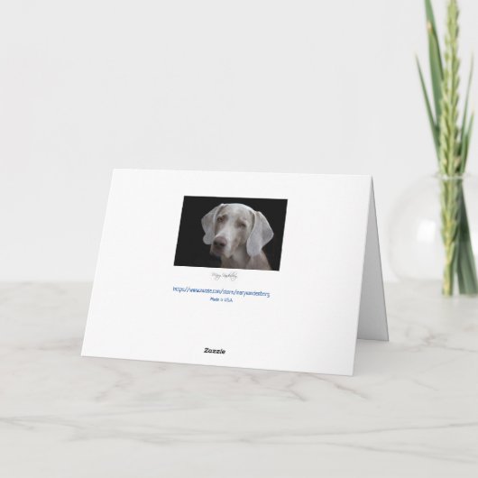 Weimaraner Hond Blank Kaart (Achterkant)