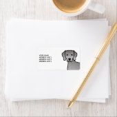 Weimaraner Hond Cute Cartoon Tekening & Aangepaste Etiket (Insitu)