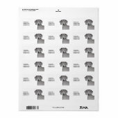 Weimaraner Hond Cute Cartoon Tekening & Aangepaste Etiket (Full Sheet)