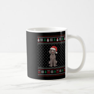 Weimaraner Hond Dragen Santa Hat Lelijke Xmas Dog Koffiemok