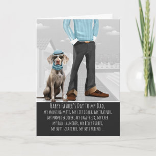 Weimaraner Hond en Papa Grappige Vaderdag Feestdagen Kaart
