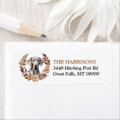 Weimaraner Hond Herfst krans Etiket (Insitu)