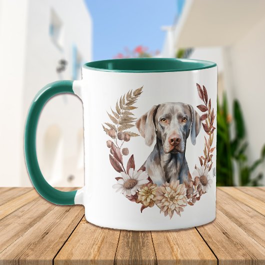 Weimaraner Hond Herfst krans Mok