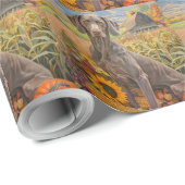 Weimaraner Hond Herfst Oogst Dankdag  Cadeaupapier (Rol Hoek)