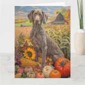 Weimaraner hond herfst oogst Thanksgiving Kaart (Voorkant)