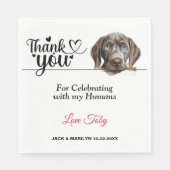 Weimaraner Hond Huwelijk Dank Je Servet (Voorkant)