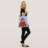 Weimaraner hond in auto met kerstman tote bag (Op model)